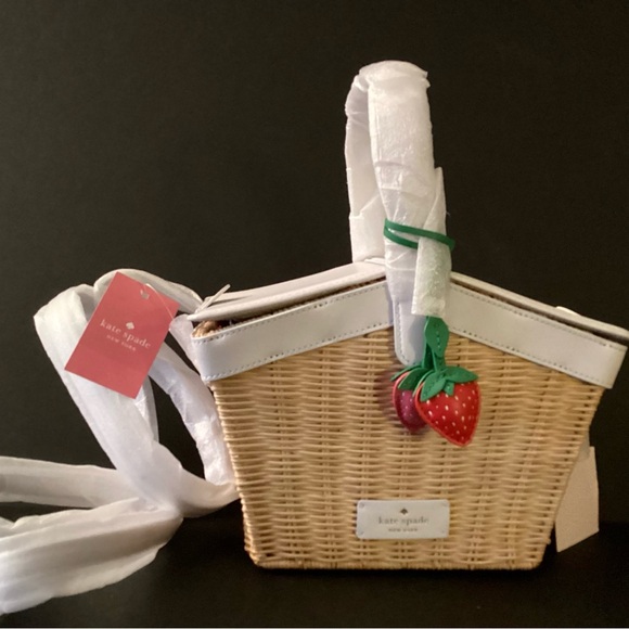Kate Spade Picnic in the Park Wicker Basket Bag Purse NWT - Picture 2 of 9